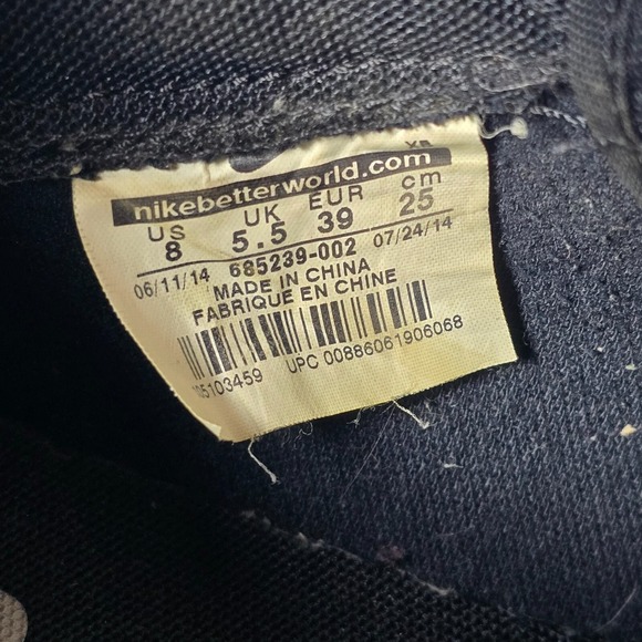 Nike‎ Blazer Low Leather PRM Black White Women's Size 8 – 685239-002 - Picture 3 of 13